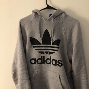 Adidas Gray Trefoil Hoodie Size M